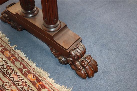 A mid-19th century carved rosewood library table, W.137cm